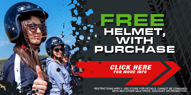 Free helmet, with purchase